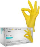 Перчатки нитриловые Ampri Style Lemon неопудренные Размер XS 100 шт Желтые (4044941008813) - изображение 1