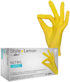 Перчатки нитриловые Ampri Style Lemon неопудренные Размер S 100 шт Желтые (4044941008820) - изображение 1