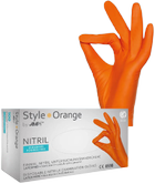 Рукавички нітрилові Ampri Style Orange неопудрені Размер M 100 шт Помаранчеві (4044941008738) - зображення 1