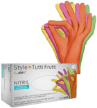 Перчатки нитриловые Ampri Style Tutti Frutti неопудренные Размер XS 100 шт Разноцветные (404494941014937) - изображение 1