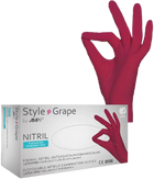 Перчатки нитриловые Ampri Style Grape неопудренные Размер M 100 шт Бордовые (4044941008639) - изображение 1