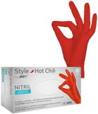 Рукавички нітрилові Ampri Style Hot Chili неопудрені Размер M 100 шт Червоні (4044941026701) - зображення 1