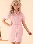 Sukienka koszulowa damska z paskiem Merribel Linesc L Różowa (5907621611828) - obraz 1