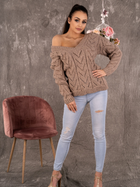 Пуловер жіночий Merribel Manesa One Size Коричневий (5907621615239) - зображення 5
