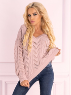 Пуловер жіночий Merribel Manesa One Size Пудровий (5907621608316) - зображення 7
