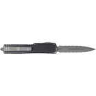 Нож Microtech UTX-70 Double Edge Apocalyptic DFS Serrator Distressed Black (147-D12DBK) - изображение 2