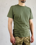 Футболка оливковая хлопок, военная армейская тактическая летняя для ТРО ВСУ НГУ оливковая M - изображение 1
