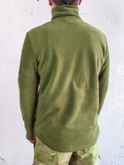 Воєнна флісова кофта на блискавці Garment Factory, оливкова Фліска ЗСУ флісова куртка, тактична кофта з кишенями РОЗМІР 52 XL - зображення 6