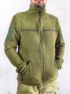 Воєнна флісова кофта на блискавці Garment Factory, оливкова Фліска ЗСУ флісова куртка, тактична кофта з кишенями РОЗМІР 46 S - зображення 1