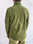Военная флисовая кофта на молнии Garment Factory оливковая Флиска ВСУ флисова куртка с карманами РАЗМЕР 58 4XL - изображение 6