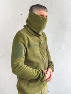 Воєнна флісова кофта на блискавці Garment Factory, оливкова Фліска ЗСУ флісова куртка, тактична кофта з кишенями РОЗМІР 46 S - зображення 4