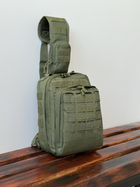 Однолямковий міський рюкзак барсетка сумка слінг SILVER із системою molle на 9 л Олива (silver-003-olive) - зображення 2