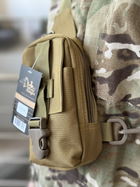 Сумка тактическая барсетка на плечо SILVER KNIGHT сумка под телефон и документы с карманом под карты Койот (9119-coyote) - изображение 4