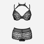 Еротичний комплект (бюстгальтер + трусики-бразиліана) LivCo Corsetti Fashion Linera S/M Чорний (5907621628567) - зображення 5