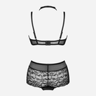 Еротичний комплект (бюстгальтер + трусики-бразиліана) LivCo Corsetti Fashion Linera S/M Чорний (5907621628567) - зображення 6