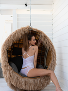 Komplet erotyczny (top + figi brazylijskie) LivCo Corsetti Fashion Isope LC 13055 S White (5907621621469) - obraz 4