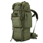 Рюкзак армійський з підсумками на 70 л, A21, (65х16х35 см), Оливковий ART 8145