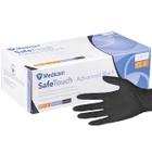Нитриловые плотные перчатки 5 гр чёрные медицинские неопудренные Medicom L 100шт/уп - изображение 1