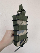 Одинарный Жесткий Штурмовой Подсумок Для Магазинов M4-AK Крипления MOLLE(С Пластиковыми Вставками) (Пиксель) - изображение 2
