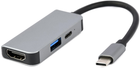 Cablexpert Hub USB Type-C 3 w 1 (A-CM-COMBO3-02) - obraz 1