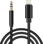 Кабель Перехідник Mini-jack 3.5 mm to Lightning Аукс Кабель Apple iPhone iPad iPod на AUX Black