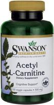 Suplement diety Swanson Alc Acetyl L-Karnityny 500 mg 100 kapsułek (87614116495) - obraz 1