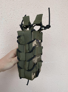 Двойной Жесткий Штурмовой Подсумок Для Магазинов M4-AK Крепление MOLLE(С Пластиковыми Вставками) (Пиксель) - изображение 3