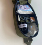 Медицинский подсумок аптечка M-KET Хаки военный с 2 карманами и резинками крепление на тактический пояс или систему Molle - изображение 6