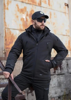 Тактична куртка Хантер Софтшел чорна на сітці 46 No Brand 1722942563 - зображення 8