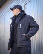 Куртка тактична Хантер Софтшелл темно-синя на сітці 46 No Brand 1722942566 - зображення 3