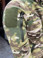Армейская Кофта флисовая Special, теплая, размер L, Мультикам, шевроны и карманы на рукавах - изображение 3