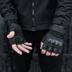 Тактичні рукавички без пальців Oakley / Чоловічі військові рукавички без пальців Чорні L 20-22 см. - зображення 7