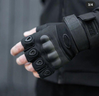 Тактические перчатки без пальцев Oakley / Мужские военные перчатки без пальцев Черные М 18-20 см. - изображение 6