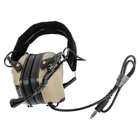 Активні навушники тактичні з гарнітурою мікрофоном Earmor M32 Coyote TAN - зображення 3