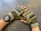 Тактические перчатки без пальцев Oakley / Мужские военные перчатки без пальцев Зеленые L 20-22 см. - изображение 5