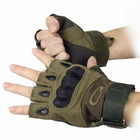 Тактичні рукавички без пальців Oakley / Чоловічі військові рукавички без пальців Олива М 18-20 см. - зображення 10