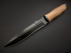 Нож Нескладної Мілітарі Тактичний Чорний з Дерев'яною Рукояткою MK34 - зображення 6