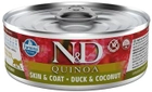 Mokra karma dla kotów z problemami ze skórą i sierścią Farmina N&D Cat quinoa duck & coconut adult 80 g (8606014102147) - obraz 1