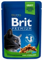 Вологий корм для стерилізованих котів Brit Cat скибочки курки в пакетиках 100 г (8595602506033) - зображення 1
