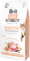 Sucha karma dla domowych kotów z wrażliwym układem pokarmowym Brit care Cat g-f sensitive z smakiem indyka 7 kg (8595602540693) - obraz 1