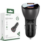 Зарядний пристрій ACEFAST 2хUSB 45W QC Metal Digital Display Black (DISPLAY CAR CHARGER_B7)