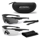 Комплект балістичних, тактичних окулярів ESS Crossblade 2шт з лінзами: Прозора/Smoke Gray. Колір оправ: Чорний. - зображення 4