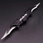 Нож летучая мышь Бетмен из нержавеющей стали складной двойной Черный (1012-487-00)