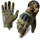 Рукавички тактичні сенсорні BDA; XL/10; Олива. Універсальні тактичні рукавички з пальцями. Армійські рукавички - зображення 1