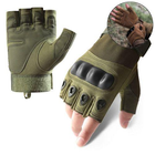 Перчатки тактические BDA; L/9; Олива. Универсальные тактические перчатки без пальцев. Армейские перчатки. - изображение 1