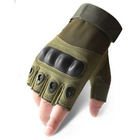 Перчатки тактические BDA; L/9; Олива. Универсальные тактические перчатки без пальцев. Армейские перчатки. - изображение 3