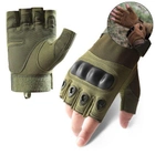 Перчатки тактические BDA; XL/10; Зеленый. Универсальные тактические перчатки без пальцев. Армейские перчатки. - изображение 1