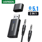 Автомобильный Bluetooth-приемник UGREEN CM523 Bluetooth 5.1 AUX 3.5 мм 2 в 1
