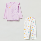 Piżama (koszulka z długim rękawem + spodnie) OVS Piżama Girl Lilac Snow 1816685 86 cm Różowa (8056781495575) - obraz 1