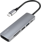 Hub USB 6 w 1 Logilink USB Type-C (4052792053067) - obraz 2